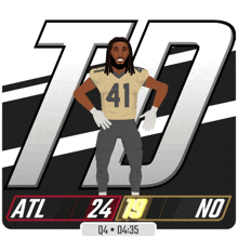 a football player wearing a number 41 jersey