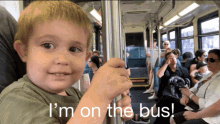 Im On The Bus Smiling GIF - Im On The Bus Smiling Kid GIFs