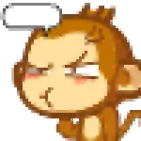a cartoon monkey with a speech bubble on its head