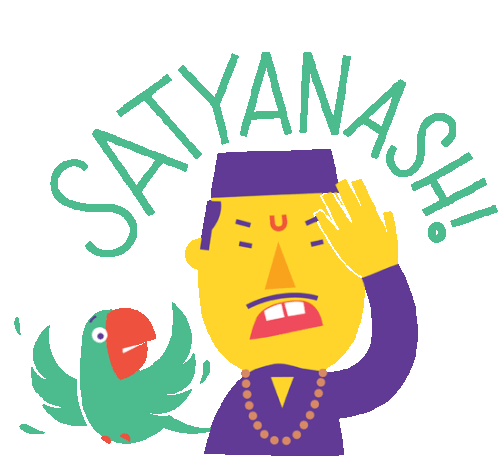 Jyotish Saying Satyanash Sticker - Jyotish Jaanta Hai Parrot Satyanash Stickers