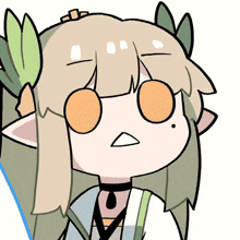 a cartoon drawing of a girl with a choker and glasses