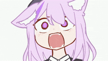 a drawing of a girl with pink hair and a red bow