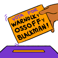 Vota Por Warnock Y Ossoff Y Blackman Vota Por Blackman Sticker