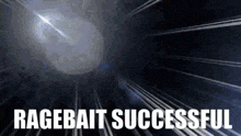 the word ragebait is on a black background with a light coming out of it