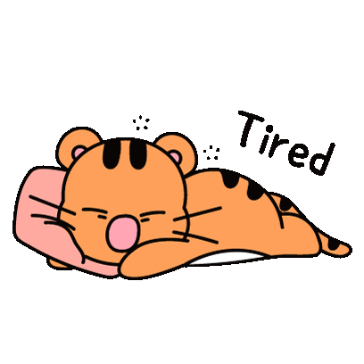 Tiger Animal Sticker - Tiger Animal Tired Stickers