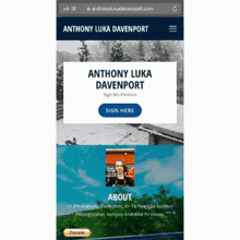 anthony luka davenport sign my petition page on a phone