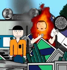 Kevin Spencer Percy Spencer GIF - Kevin Spencer Percy Spencer On Fire GIFs