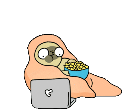 Eating Popcorn Sticker - Eating Popcorn Netflix Stickers