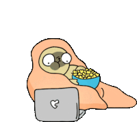 Eating Popcorn Sticker - Eating Popcorn Netflix Stickers