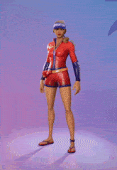 a female lifeguard is holding a purple bucket over her head