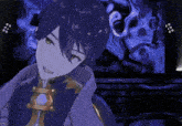 a computer generated image of a boy with a blue background