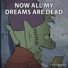 Now All My Dreams Are Dead Elfo GIF - Now All My Dreams Are Dead Elfo Disenchantment GIFs