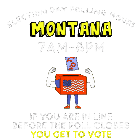 Montana Mt Sticker - Montana Mt Election Day Polling Hours Stickers