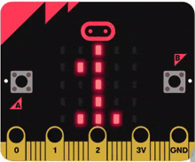 a drawing of a microcontroller with gnd and 3v written on it