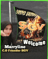 marryline c.o founder sgv is welcomed by a flag