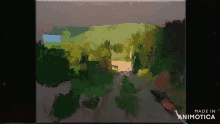 a painting on a canvas that was made in animatica