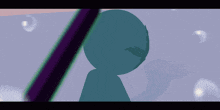 a cartoon drawing of a person 's torso with a purple background