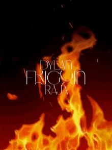 a poster for dylan friggin raja shows a dragon on fire