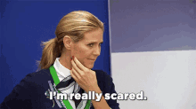 Nervous GIF - Really Scared Scared Heidi Klum GIFs