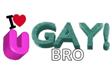a sign that says i love gay bro on it