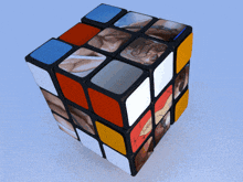 a rubik 's cube with a picture of a man 's face on it