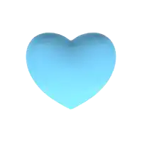 a blue heart with a black circle around it on a white background