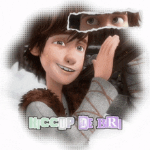 a picture of hiccup from how to train your dragon with the words hiccup de bri