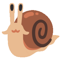 a cartoon drawing of a snail with a spiral on its shell