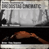 a poster that says humble beginnings of dreddstag cinematic on it