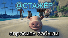 a poster with a pig and the words " @ctakep " in blue