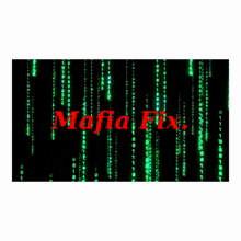 the word mafia fix is on a green background