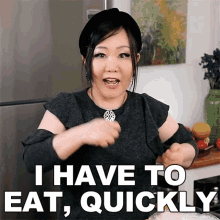 I Have To Eat Quickly Emily Kim GIF - I Have To Eat Quickly Emily Kim Maangchi GIFs