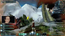 a man is playing a video game with chinese characters