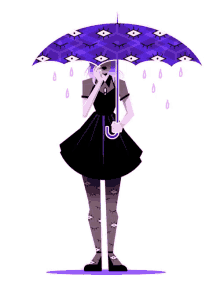 purple umbrella rain goth girl