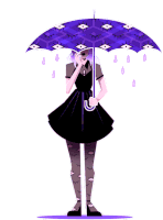 Purple Umbrella Sticker - Purple Umbrella Rain Stickers