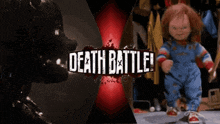 a poster for death battle with a picture of chucky doll