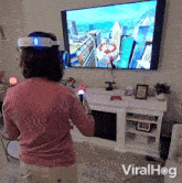 Playing Virtual Reality Viralhog GIF - Playing Virtual Reality Viralhog Eating GIFs