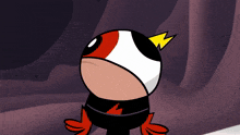 a cartoon character with a yellow lightning bolt on top of his head