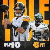 a poster for a football game between the steelers and new york jets