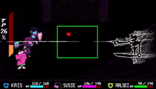 a screenshot of a video game with susie 's hp displayed