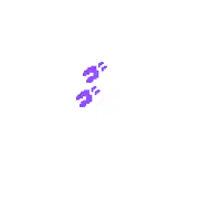 a pixel art drawing of a purple flower on a white background .