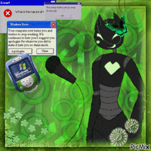 a picture of a computer screen with a windows error message