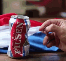 albirroja paraguay pilsen beer empty can