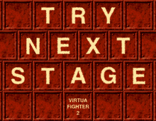 a video game screen that says try next stage on it