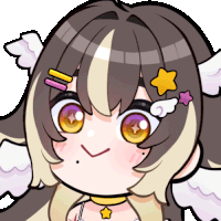 a cartoon drawing of a girl with wings and a star on her hair