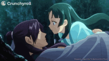 a crunchyroll ad with a couple of anime characters