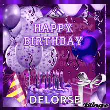 Happy Birthday Purple GIF