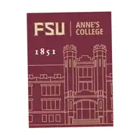 a poster for anne 's college with a drawing of a castle on it