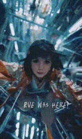 a drawing of a girl with rue was here written on the bottom