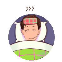 a cartoon of a man with a thermometer in his mouth